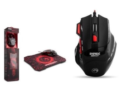 Everest SGM-X7 7200 DPI USB Siyah Makrolu Oyuncu Mouse + Gaming Mouse Pad Seti