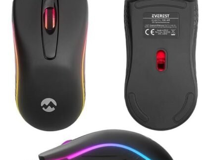 Everest SM-M9 1000 DPI USB RGB Rainbow LED'li Siyah 3D Optik Gaming Mouse